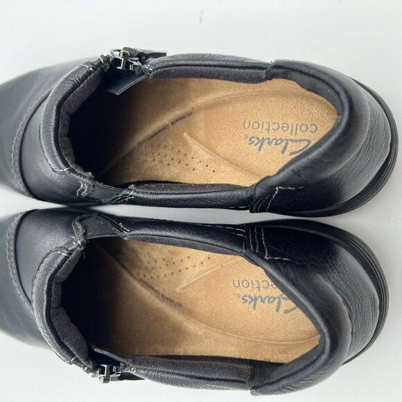 Clarks Carleigh Ray Ultimate Comfort Black Pebbled Leather Loafers Women’s 11M - Picture 10 of 12